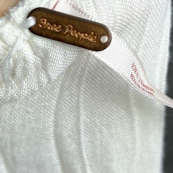 Free People Dress Womens XS Oxford Embroidered Boho Cut Out Long Sleeve Mini - Picture 7 of 9